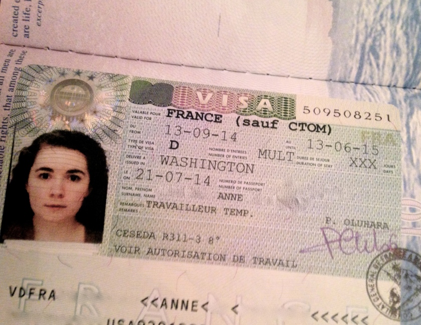 My long-stay "temporary worker" visa! (Some info has been edited out, for privacy's sake)